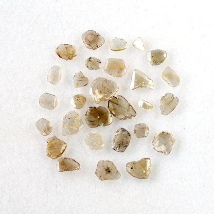 28 Pcs Polki Slice Natural Light Brown Diamonds | 3.85 Ct 3–7 mm Loose Diamond Lot