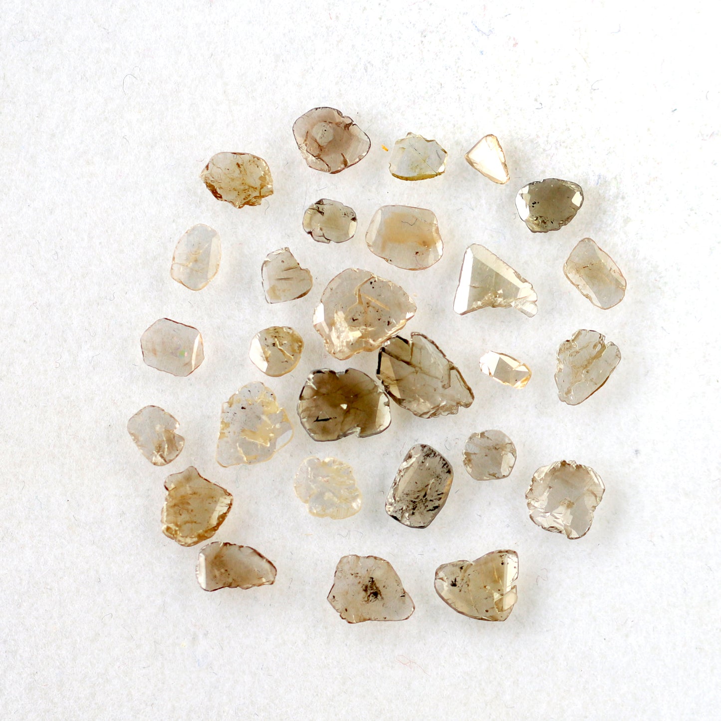 28 Pcs Polki Slice Natural Light Brown Diamonds | 3.85 Ct 3–7 mm Loose Diamond Lot