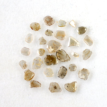 28 Pcs Polki Slice Natural Light Brown Diamonds | 3.85 Ct 3–7 mm Loose Diamond Lot