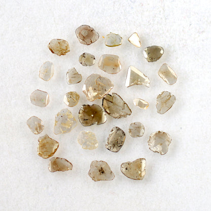 28 Pcs Polki Slice Natural Light Brown Diamonds | 3.85 Ct 3–7 mm Loose Diamond Lot