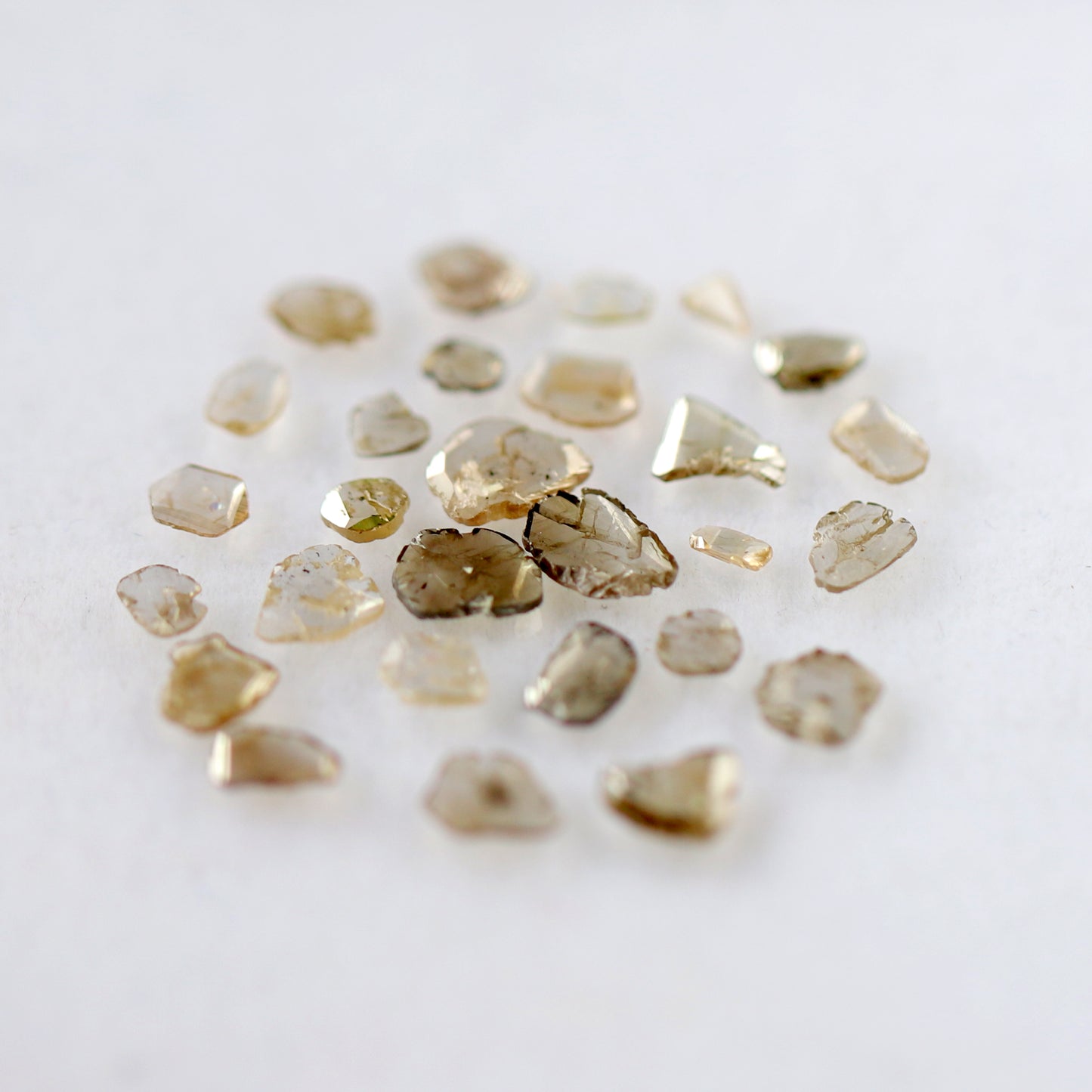 28 Pcs Polki Slice Natural Light Brown Diamonds | 3.85 Ct 3–7 mm Loose Diamond Lot