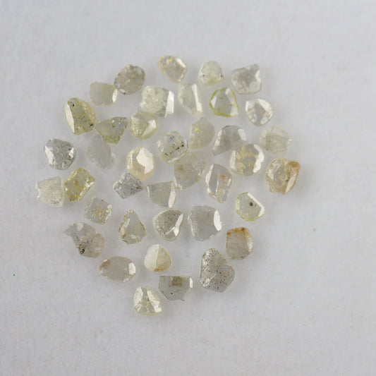 4.59 Ct Gray Polki Slice Diamonds | 39 Pcs 3.00–6.00 mm Natural Earth Mined Diamond Lot