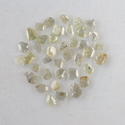 4.59 Ct Gray Polki Slice Diamonds | 39 Pcs 3.00–6.00 mm Natural Earth Mined Diamond Lot