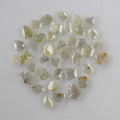 4.59 Ct Gray Polki Slice Diamonds | 39 Pcs 3.00–6.00 mm Natural Earth Mined Diamond Lot