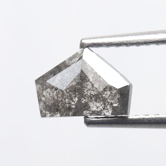 Geometric Cut 0.75 CT Salt and Pepper Diamond, Natural Black Gray Ethical Loose Diamond for Unique Jewelry Design