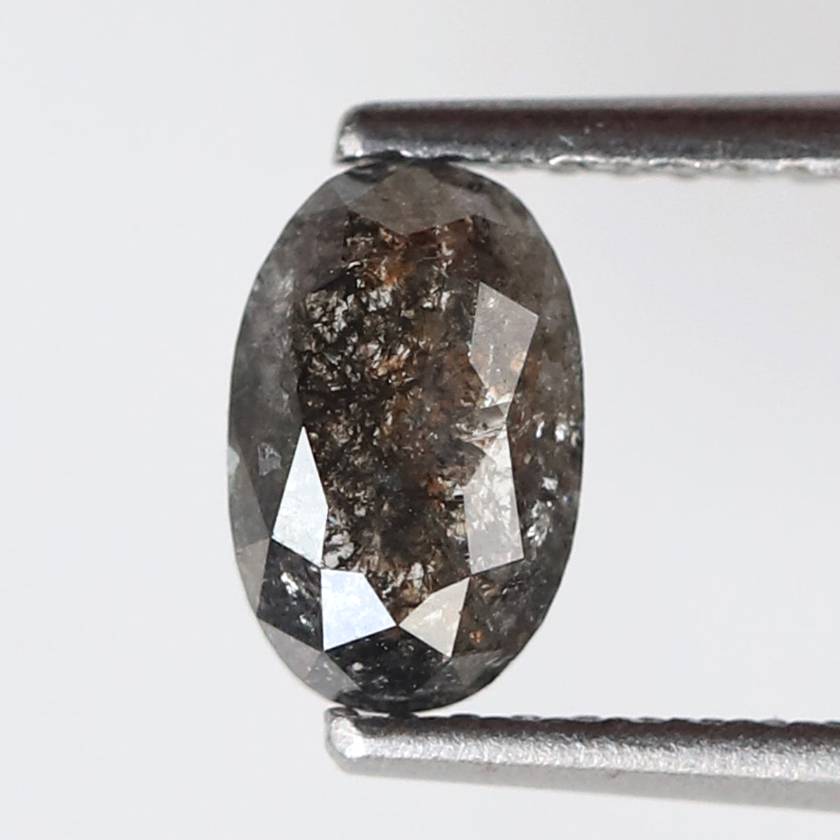 Oval Shape 0.65 CT Salt and Pepper Diamond, Natural Black Gray Conflict Free Loose Diamond for Custom Bridal Jewelry