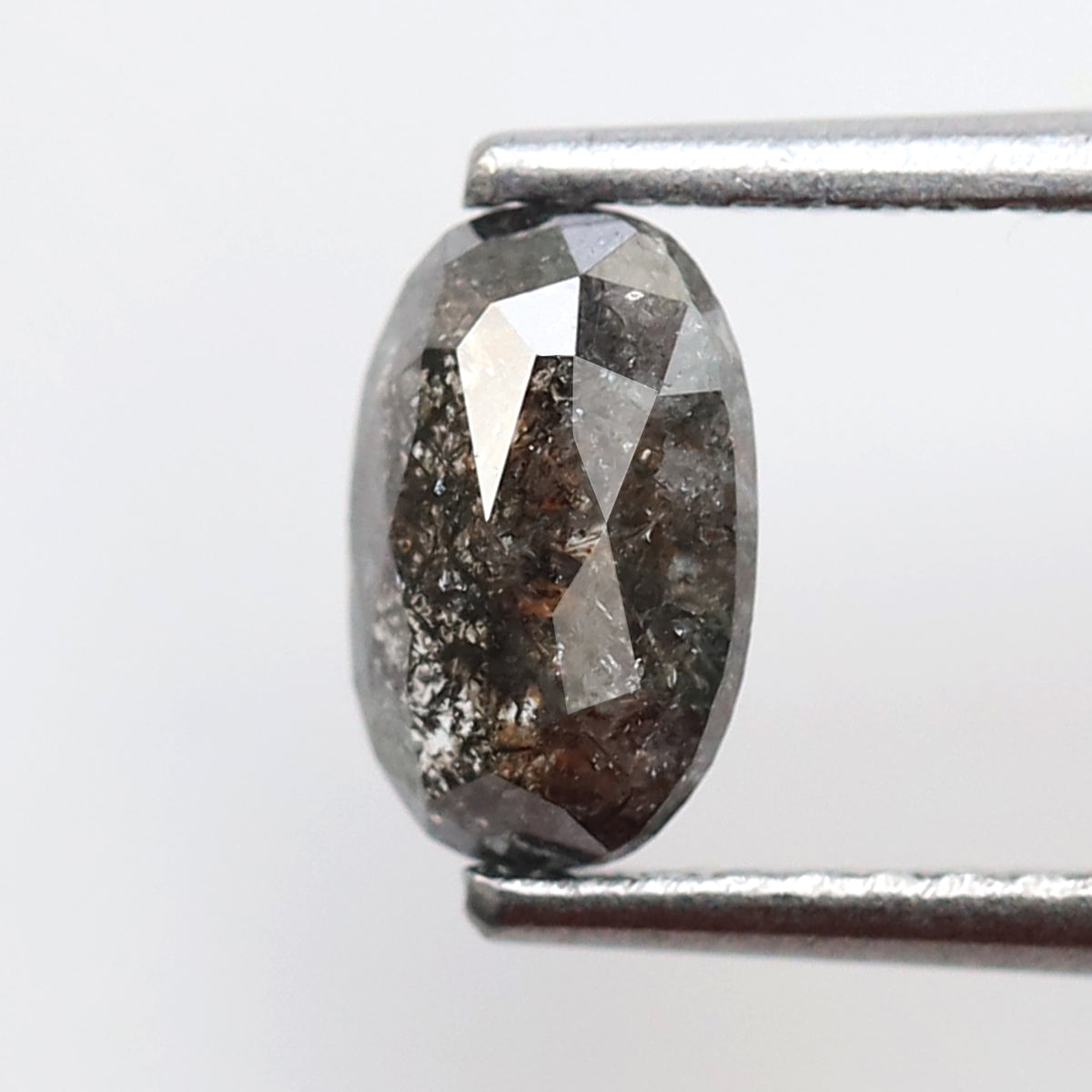 Oval Shape 0.65 CT Salt and Pepper Diamond, Natural Black Gray Conflict Free Loose Diamond for Custom Bridal Jewelry
