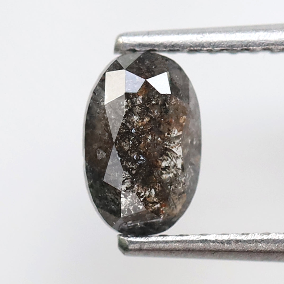 Oval Shape 0.65 CT Salt and Pepper Diamond, Natural Black Gray Conflict Free Loose Diamond for Custom Bridal Jewelry