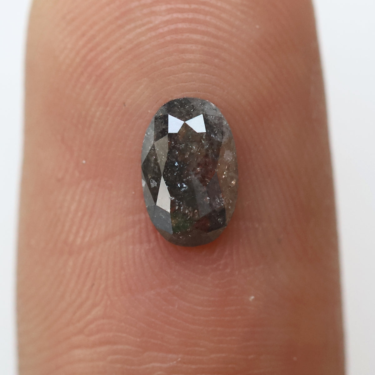 Oval Shape 0.65 CT Salt and Pepper Diamond, Natural Black Gray Conflict Free Loose Diamond for Custom Bridal Jewelry
