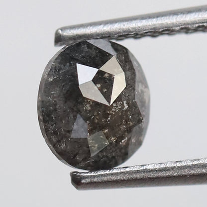 Oval Shape 0.58 CT Salt and Pepper Diamond, Natural Blackish Gray Loose Earth Mined Diamond for Bridal Jewelry Design