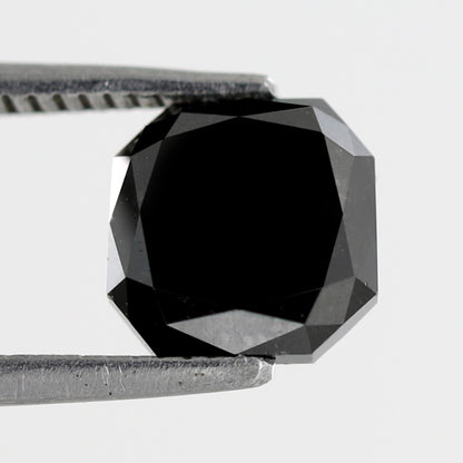 2.25 CT Asscher Shape Diamond Black Color Diamond Loose Natural Diamond Heated Black Diamond Super Quality Diamond Natural Diamond