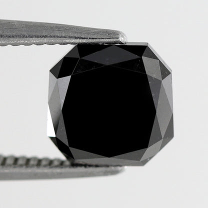 2.25 CT Asscher Shape Diamond Black Color Diamond Loose Natural Diamond Heated Black Diamond Super Quality Diamond Natural Diamond