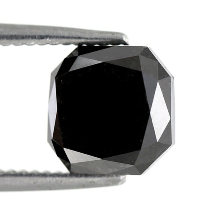 2.25 CT Asscher Shape Diamond Black Color Diamond Loose Natural Diamond Heated Black Diamond Super Quality Diamond Natural Diamond