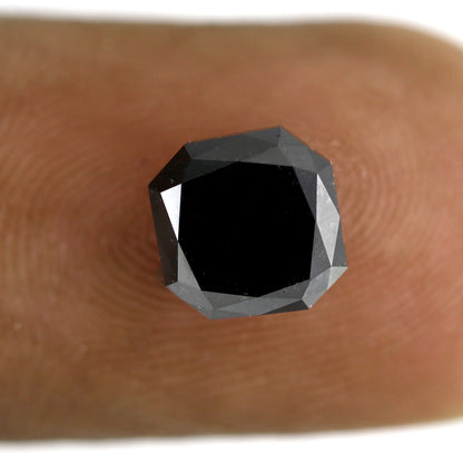 2.25 CT Asscher Shape Diamond Black Color Diamond Loose Natural Diamond Heated Black Diamond Super Quality Diamond Natural Diamond