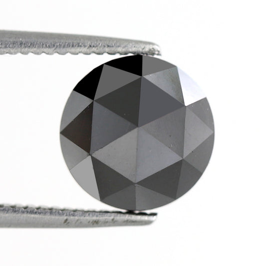 2.48 CT Round Shape Diamond Black Diamond Natural Diamond Heated Black Color Diamond 8 x 8 x 4.5 MM Loose Natural Diamond
