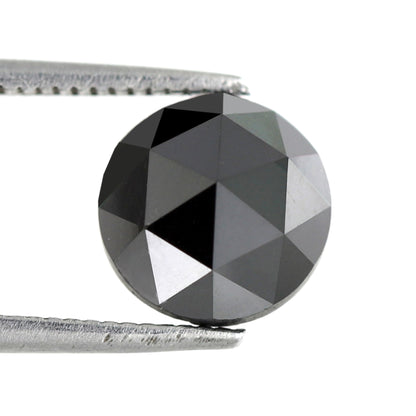2.48 CT Round Shape Diamond Black Diamond Natural Diamond Heated Black Color Diamond 8 x 8 x 4.5 MM Loose Natural Diamond