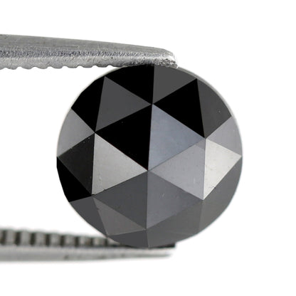 2.48 CT Round Shape Diamond Black Diamond Natural Diamond Heated Black Color Diamond 8 x 8 x 4.5 MM Loose Natural Diamond