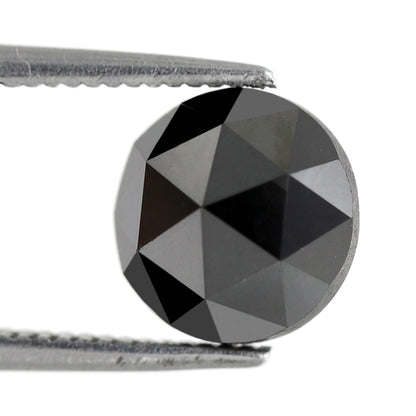 2.48 CT Round Shape Diamond Black Diamond Natural Diamond Heated Black Color Diamond 8 x 8 x 4.5 MM Loose Natural Diamond
