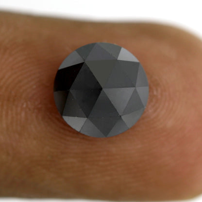 2.48 CT Round Shape Diamond Black Diamond Natural Diamond Heated Black Color Diamond 8 x 8 x 4.5 MM Loose Natural Diamond