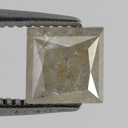 1.15 CT Princess cut Salt and pepper Diamond 5 MM Natural Grey color Loose Diamond