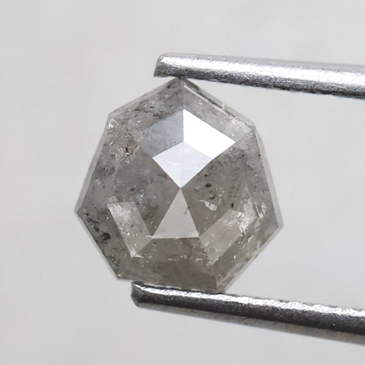 1.16 CT Shield Cut Salt and Pepper Diamond, Natural 6.90 mm Ethical Loose Diamond for Custom Pendant and Ring