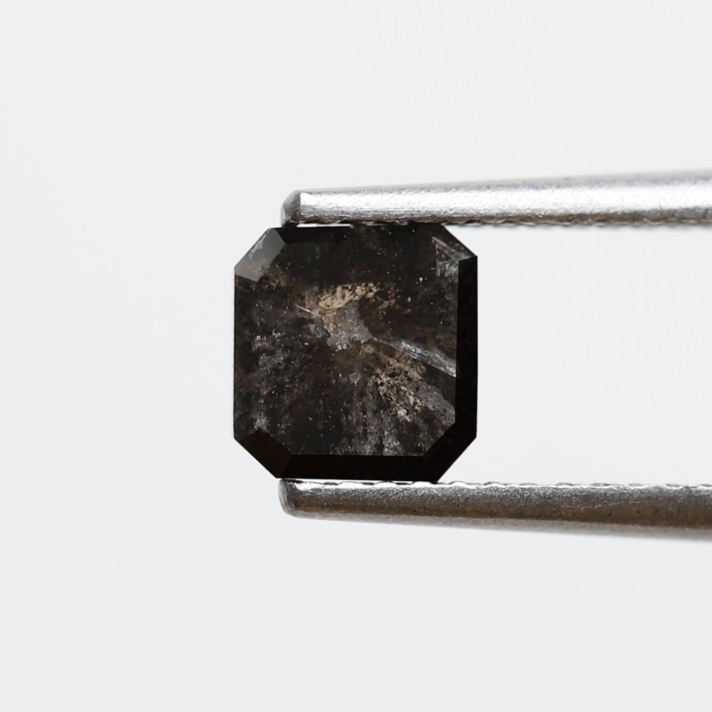 1.09 CT Asscher cut Blackish Gray Loose Earth Mined Diamond, 5.70 MM Natural Salt and Pepper Diamond For Wedding Ring