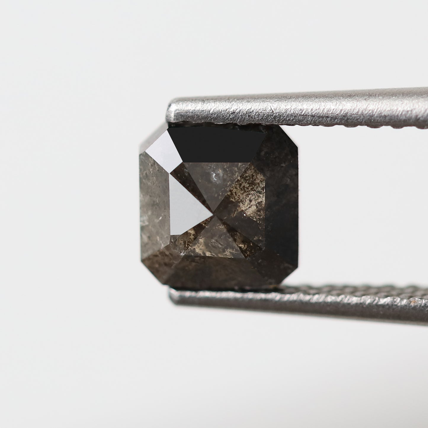 1.09 CT Asscher cut Blackish Gray Loose Earth Mined Diamond, 5.70 MM Natural Salt and Pepper Diamond For Wedding Ring