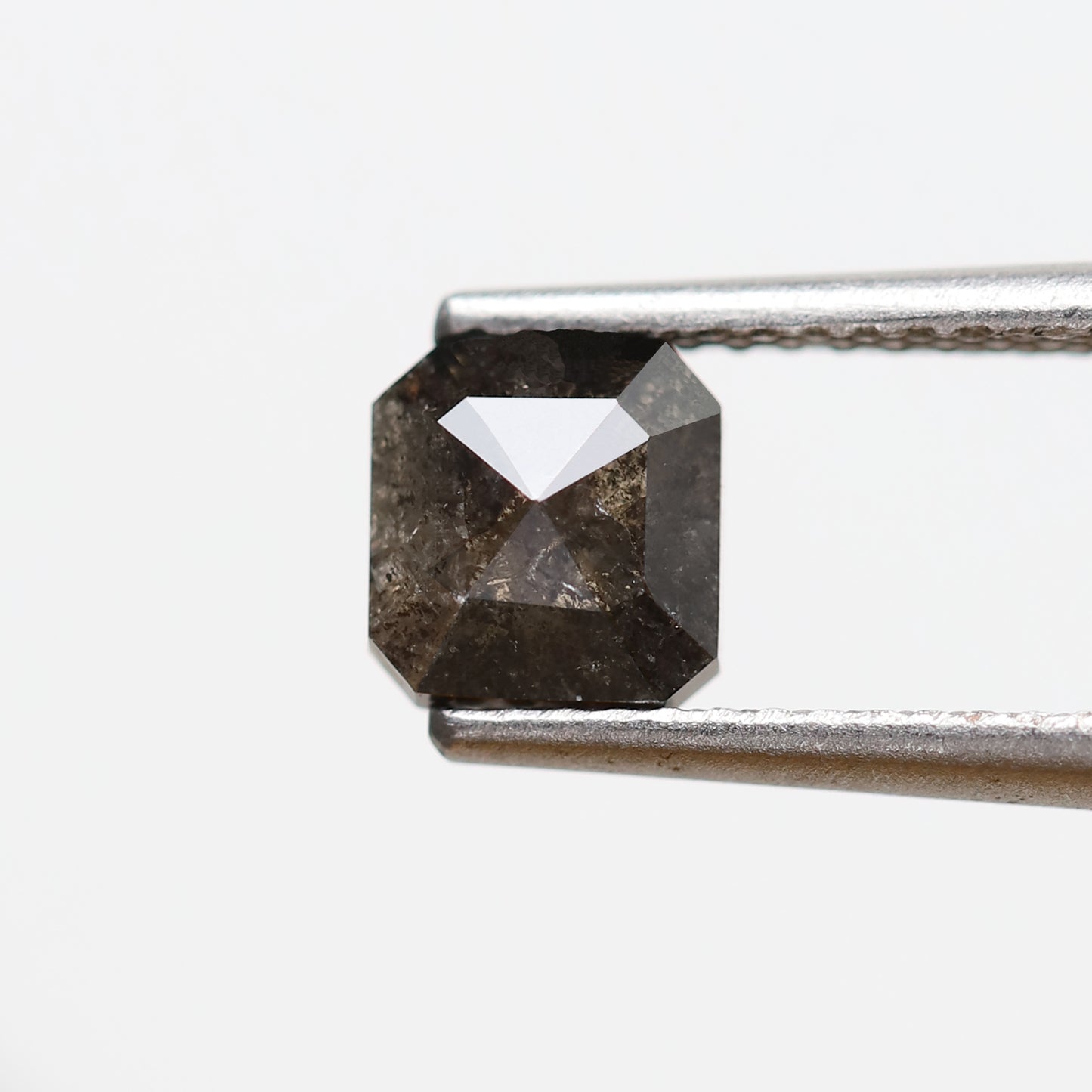 1.09 CT Asscher cut Blackish Gray Loose Earth Mined Diamond, 5.70 MM Natural Salt and Pepper Diamond For Wedding Ring