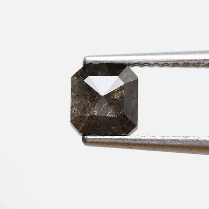 1.09 CT Asscher cut Blackish Gray Loose Earth Mined Diamond, 5.70 MM Natural Salt and Pepper Diamond For Wedding Ring