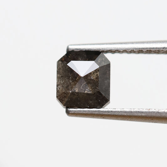 1.09 CT Asscher cut Blackish Gray Loose Earth Mined Diamond, 5.70 MM Natural Salt and Pepper Diamond For Wedding Ring