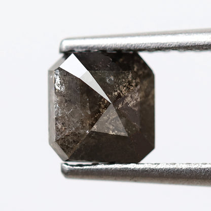 1.09 CT Asscher cut Blackish Gray Loose Earth Mined Diamond, 5.70 MM Natural Salt and Pepper Diamond For Wedding Ring