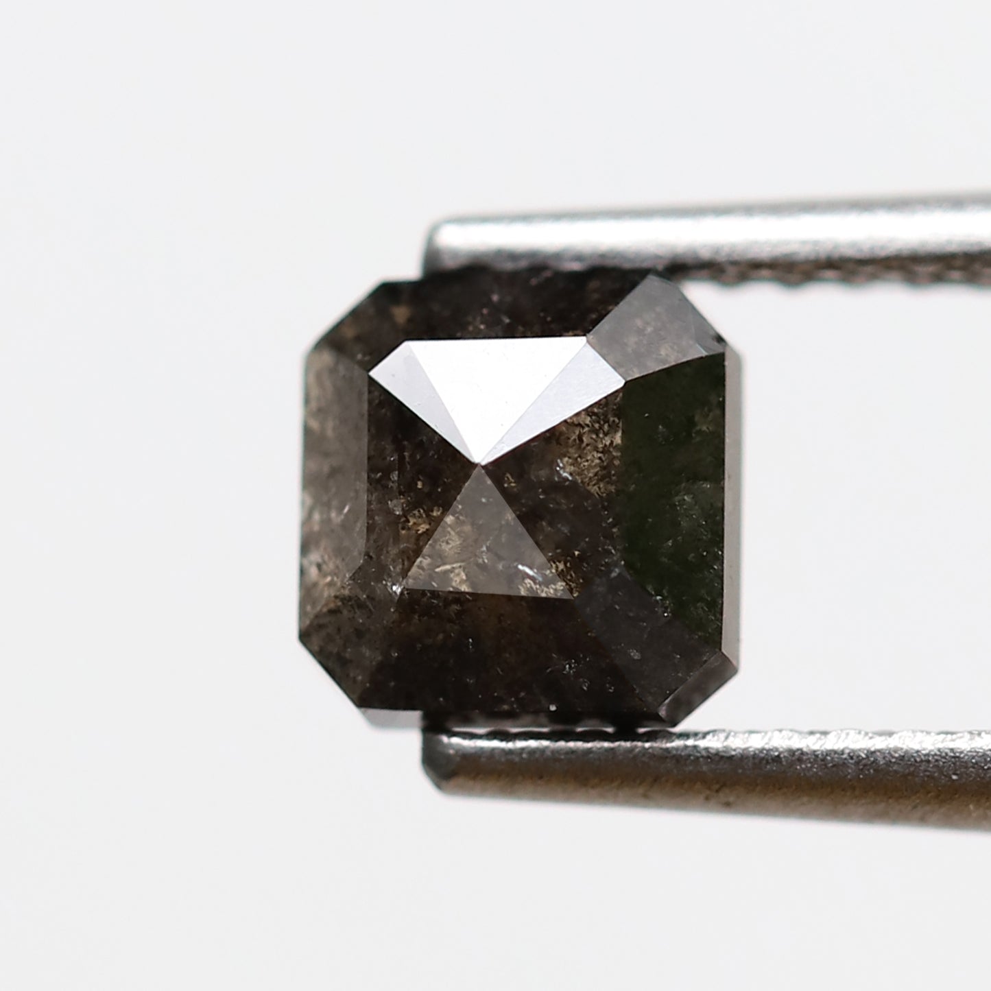 1.09 CT Asscher cut Blackish Gray Loose Earth Mined Diamond, 5.70 MM Natural Salt and Pepper Diamond For Wedding Ring