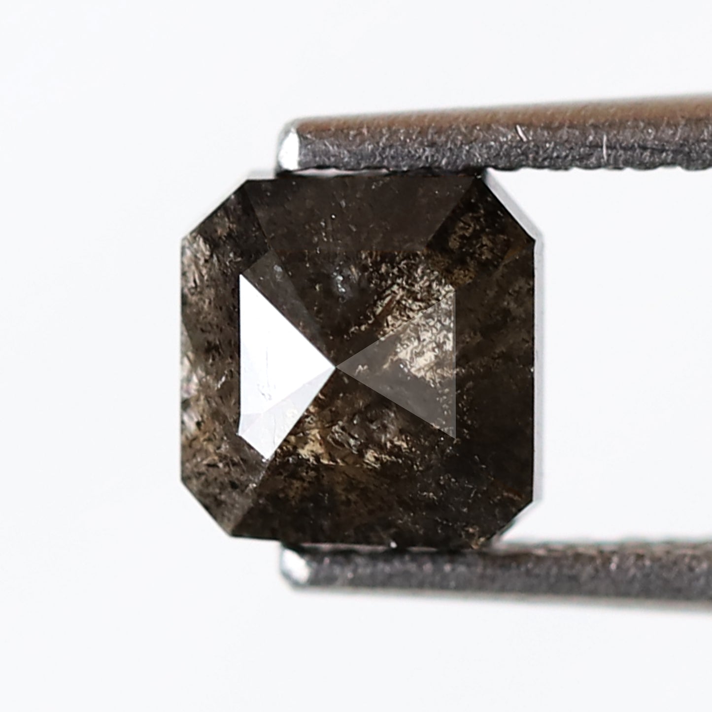 1.09 CT Asscher cut Blackish Gray Loose Earth Mined Diamond, 5.70 MM Natural Salt and Pepper Diamond For Wedding Ring