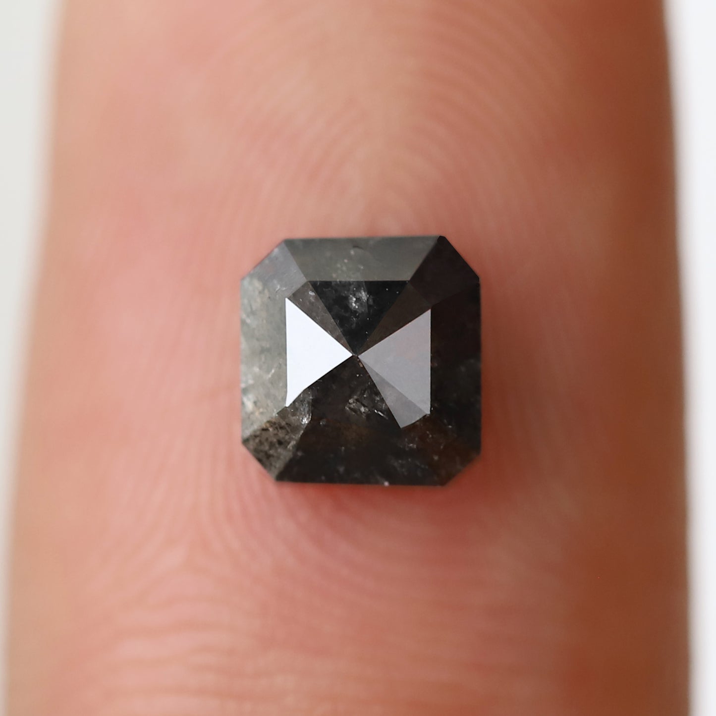1.09 CT Asscher cut Blackish Gray Loose Earth Mined Diamond, 5.70 MM Natural Salt and Pepper Diamond For Wedding Ring