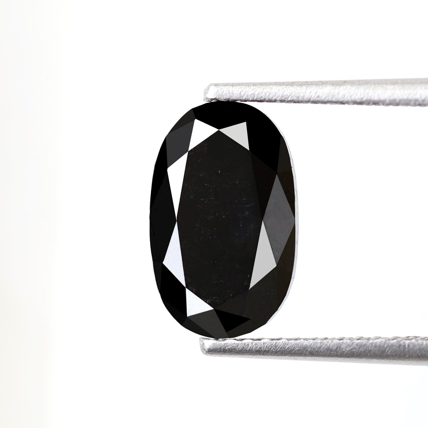 2.20 Ct Natural Treated Black Diamond, Oval Shape 10.7 mm Loose Diamond for Unique Engagement Ring