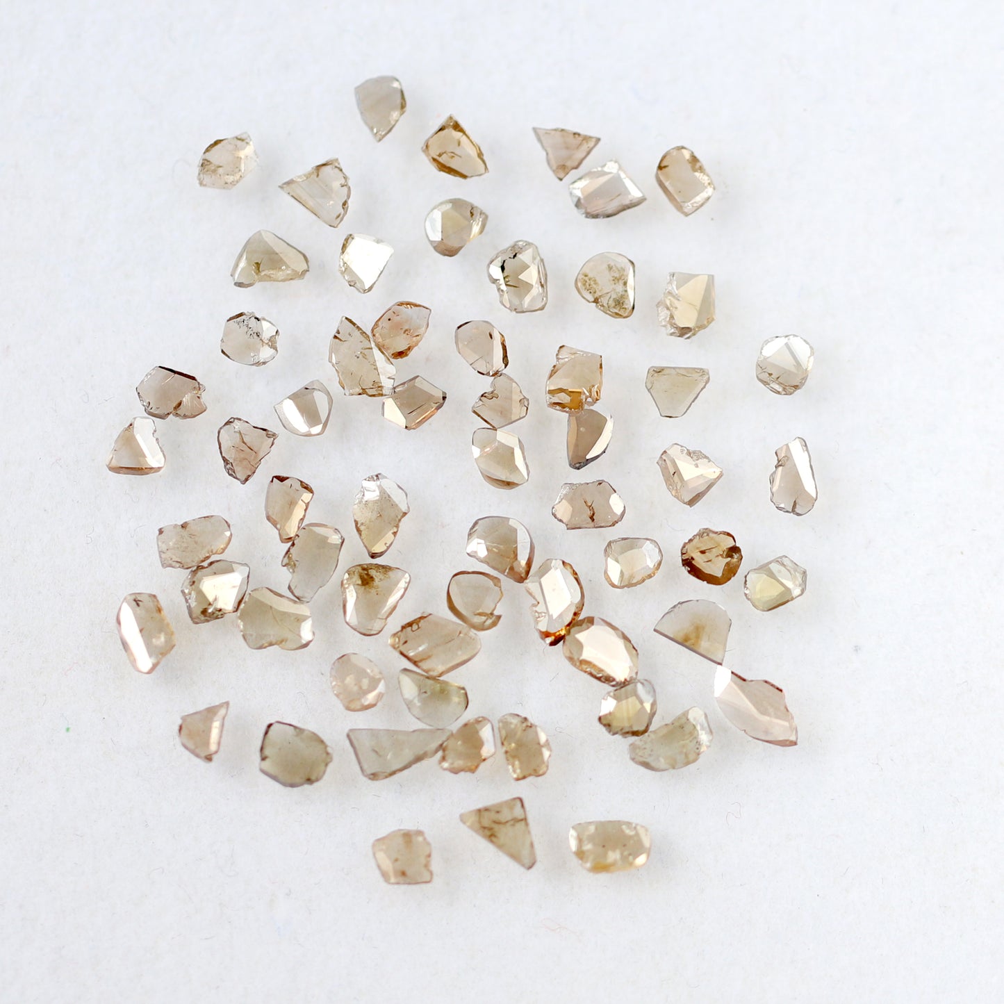 4.37 CT Champagne Loose Slice Polki Diamonds, 3 mm to 5 mm 61 Pcs Conflict Free Diamonds Lot