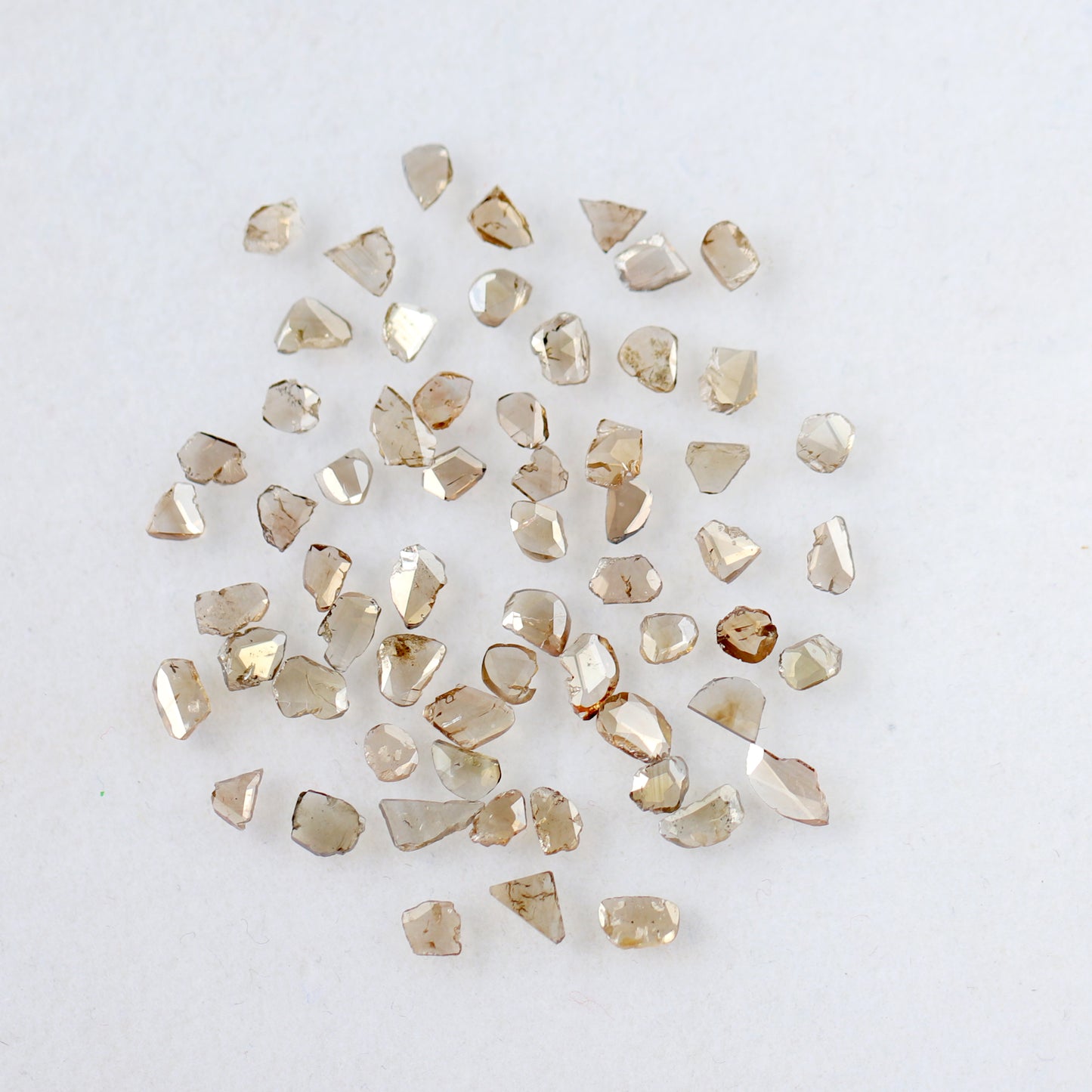 4.37 CT Champagne Loose Slice Polki Diamonds, 3 mm to 5 mm 61 Pcs Conflict Free Diamonds Lot
