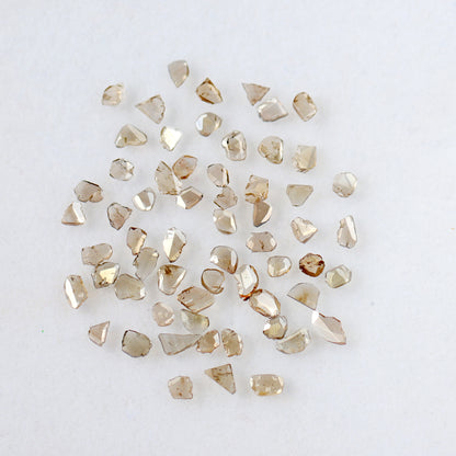 4.37 CT Champagne Loose Slice Polki Diamonds, 3 mm to 5 mm 61 Pcs Conflict Free Diamonds Lot