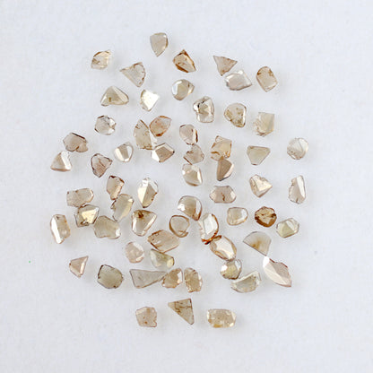 4.37 CT Champagne Loose Slice Polki Diamonds, 3 mm to 5 mm 61 Pcs Conflict Free Diamonds Lot