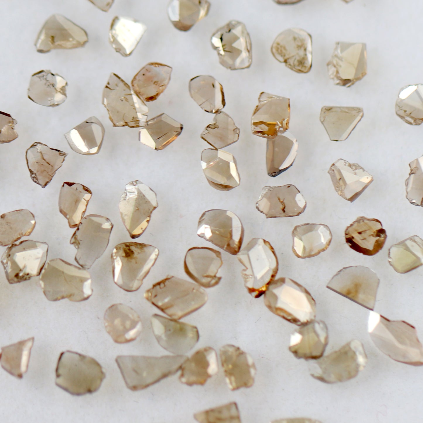4.37 CT Champagne Loose Slice Polki Diamonds, 3 mm to 5 mm 61 Pcs Conflict Free Diamonds Lot