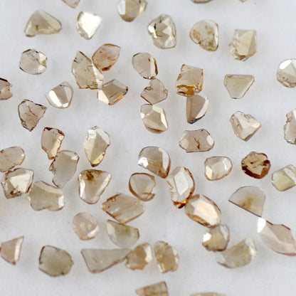 4.37 CT Champagne Loose Slice Polki Diamonds, 3 mm to 5 mm 61 Pcs Conflict Free Diamonds Lot