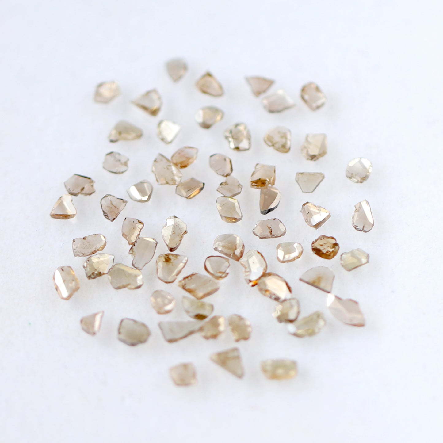 4.37 CT Champagne Loose Slice Polki Diamonds, 3 mm to 5 mm 61 Pcs Conflict Free Diamonds Lot