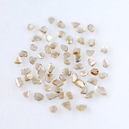 4.37 CT Champagne Loose Slice Polki Diamonds, 3 mm to 5 mm 61 Pcs Conflict Free Diamonds Lot