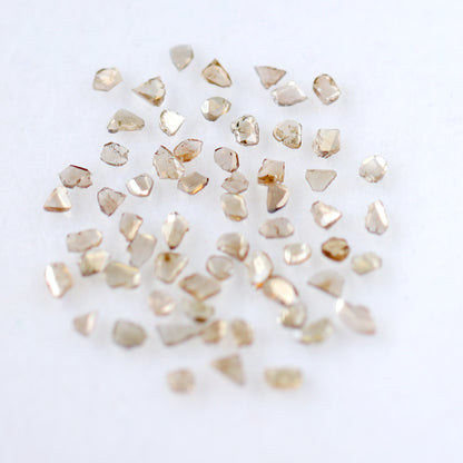 4.37 CT Champagne Loose Slice Polki Diamonds, 3 mm to 5 mm 61 Pcs Conflict Free Diamonds Lot