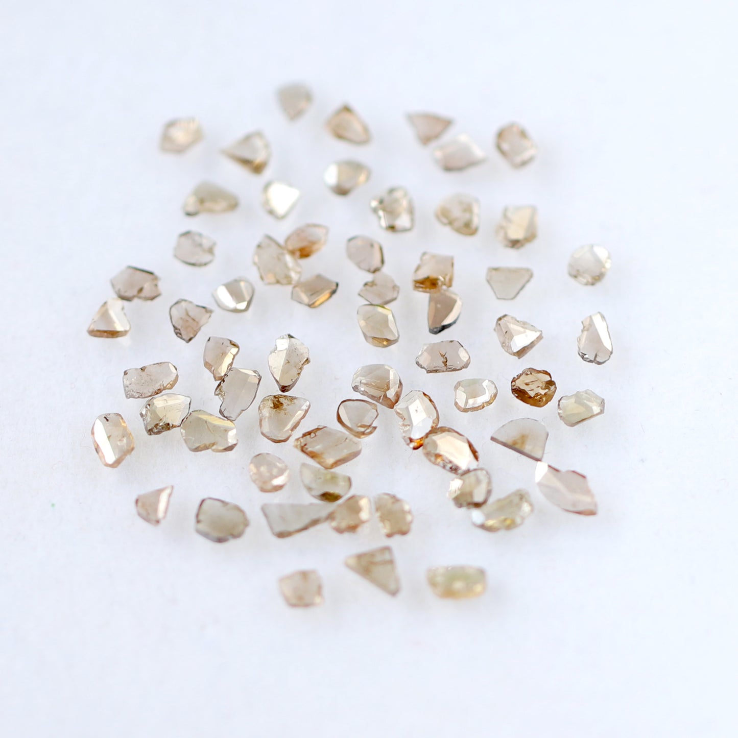 4.37 CT Champagne Loose Slice Polki Diamonds, 3 mm to 5 mm 61 Pcs Conflict Free Diamonds Lot