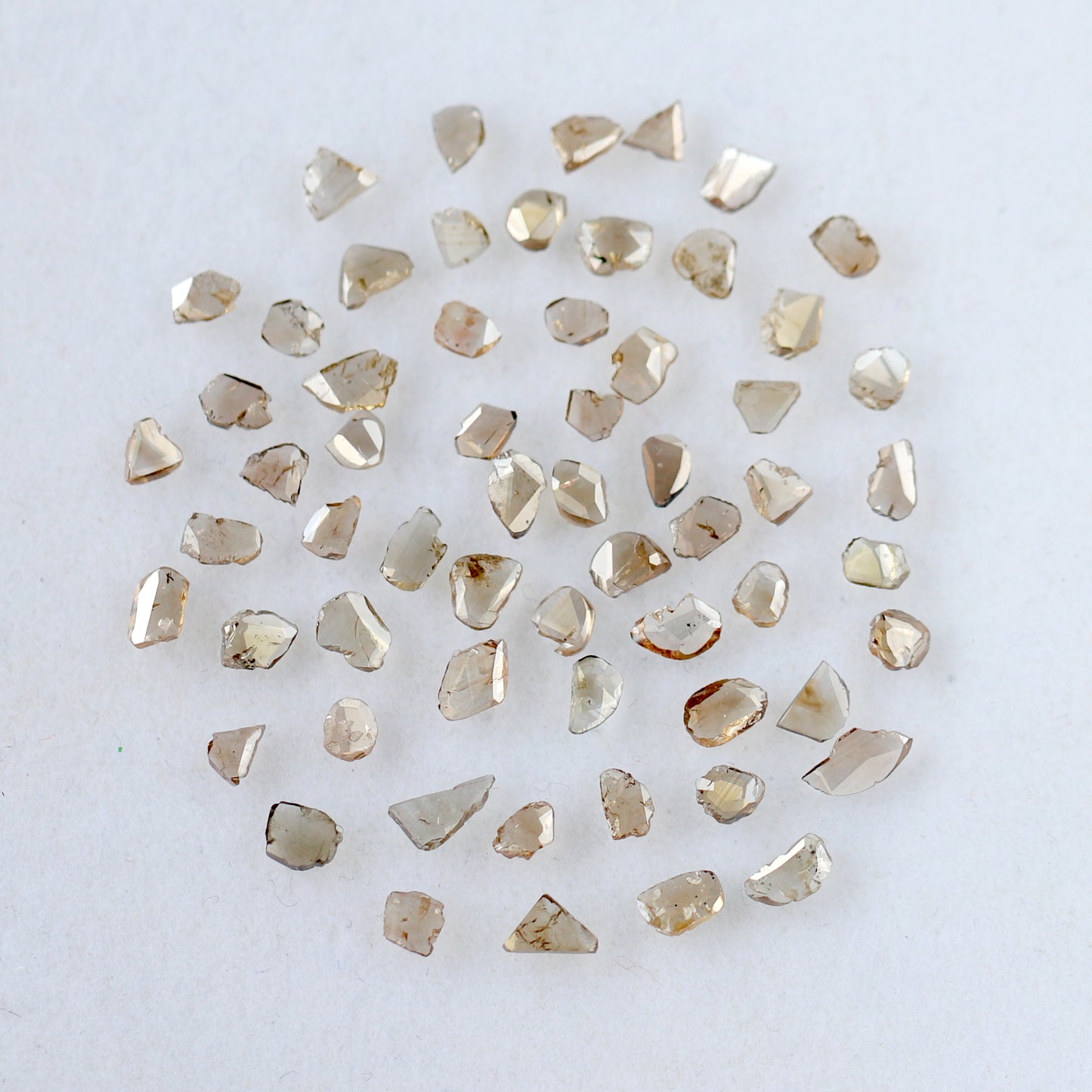 4.37 CT Champagne Loose Slice Polki Diamonds, 3 mm to 5 mm 61 Pcs Conflict Free Diamonds Lot