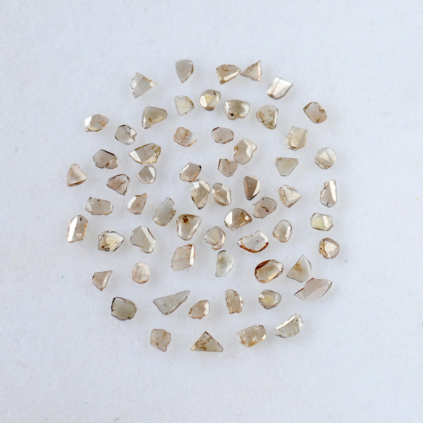4.37 CT Champagne Loose Slice Polki Diamonds, 3 mm to 5 mm 61 Pcs Conflict Free Diamonds Lot