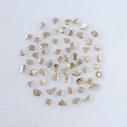 4.37 CT Champagne Loose Slice Polki Diamonds, 3 mm to 5 mm 61 Pcs Conflict Free Diamonds Lot