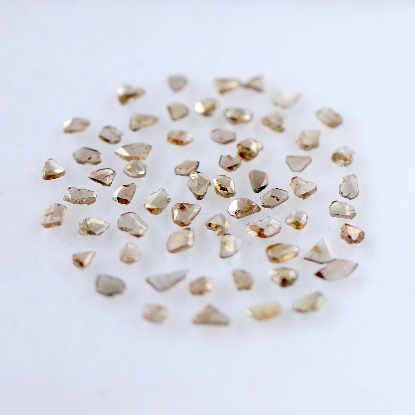 4.37 CT Champagne Loose Slice Polki Diamonds, 3 mm to 5 mm 61 Pcs Conflict Free Diamonds Lot