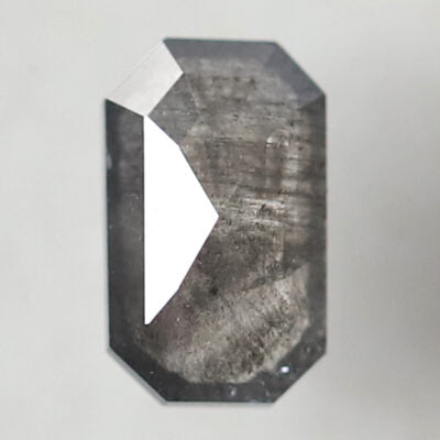 Emerald Shape 1 CT Salt and Pepper Diamond, 7.80 mm Natural Gray Black Loose Earth Mined Diamond for Jewelry Making